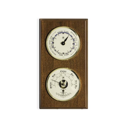 Agenda Tide Clock & Barometer with Thermometer on Oak Wood AG3359603
